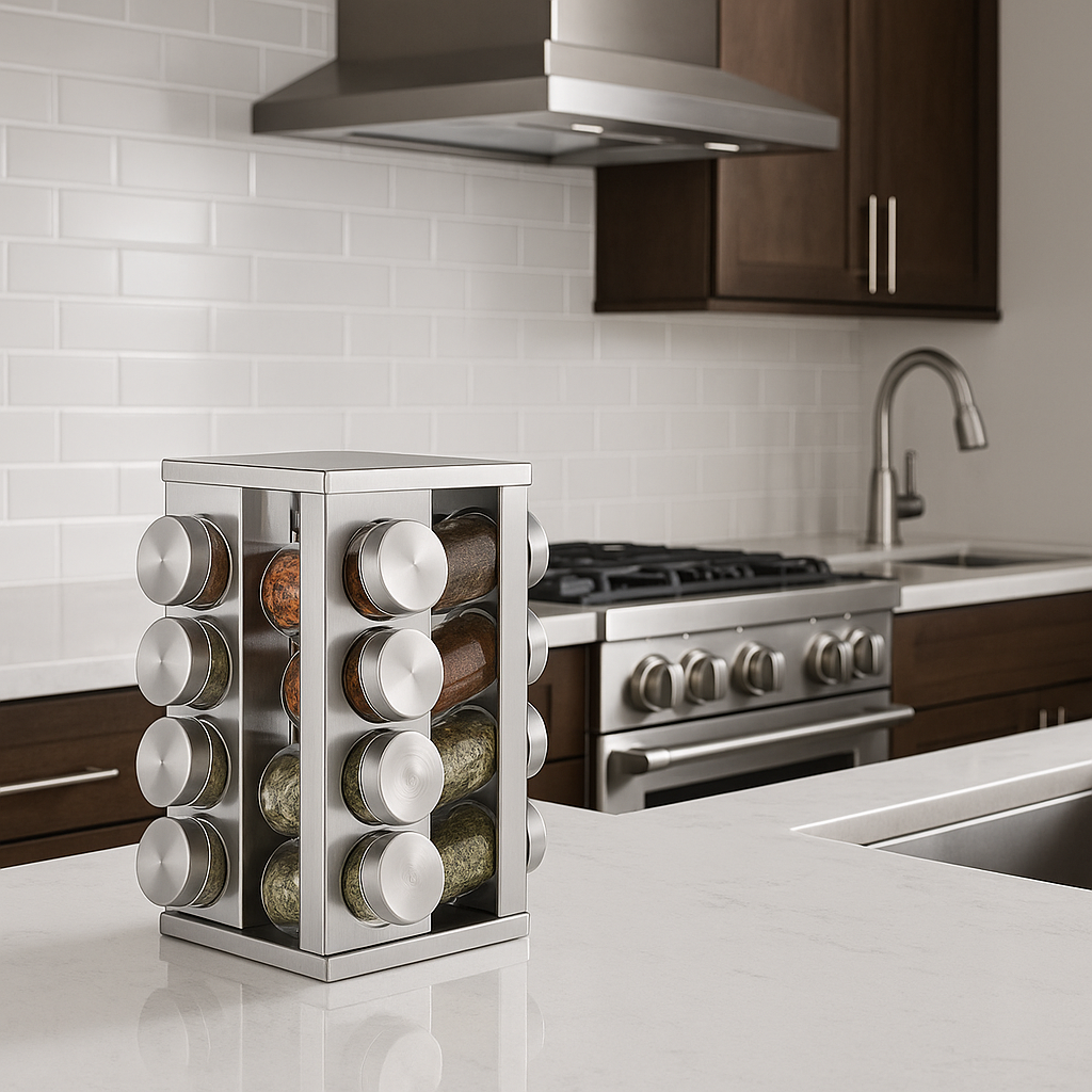 Gewürzregal Prisma – 16 Gewürzgläser