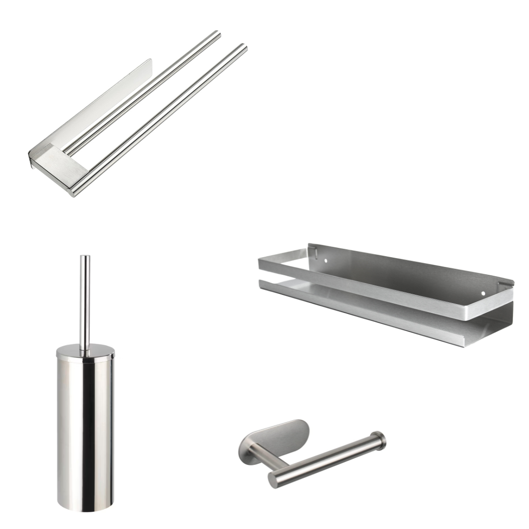 Komplettes Badezimmer-Set – Silber
