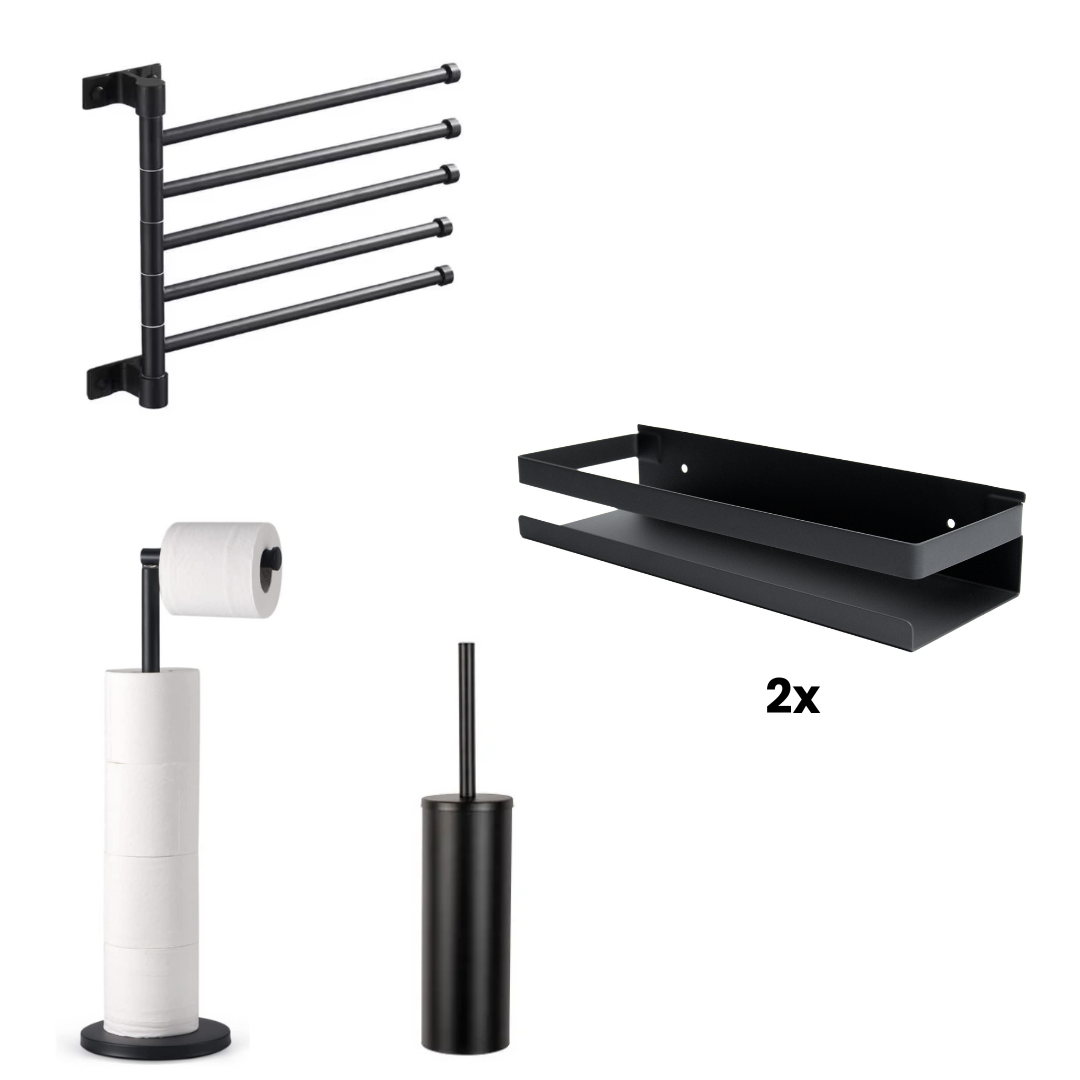 Family Badezimmer Set – Schwarz