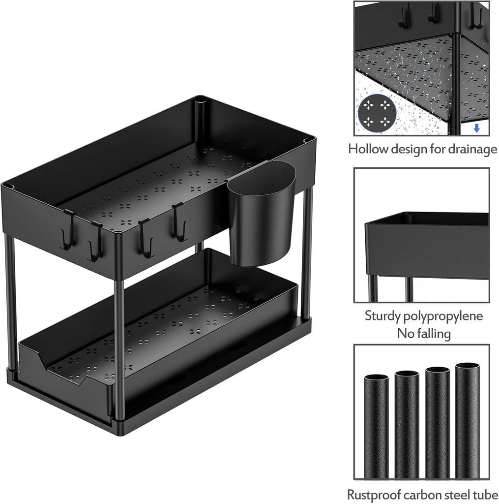 DOESS Multifunctional Kitchen Shelf- Black