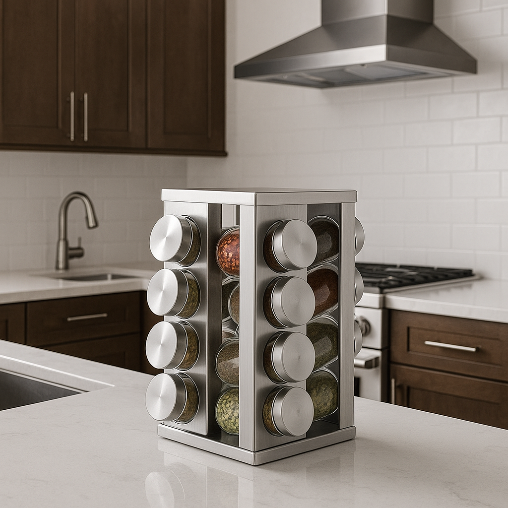 Gewürzregal Prisma – 16 Gewürzgläser