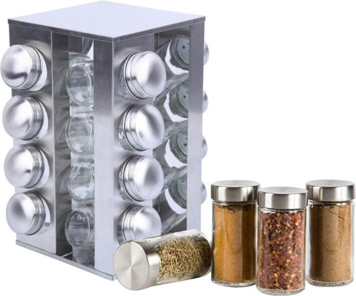Gewürzregal Prisma – 16 Gewürzgläser