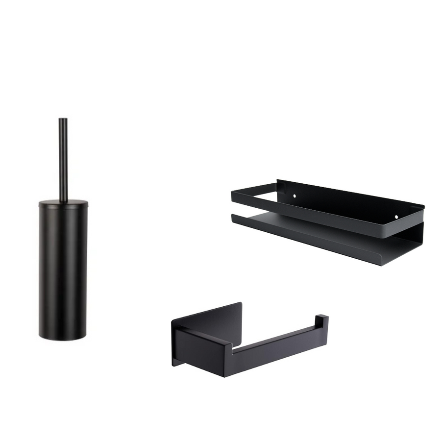 Black Bathroom Essentials Set