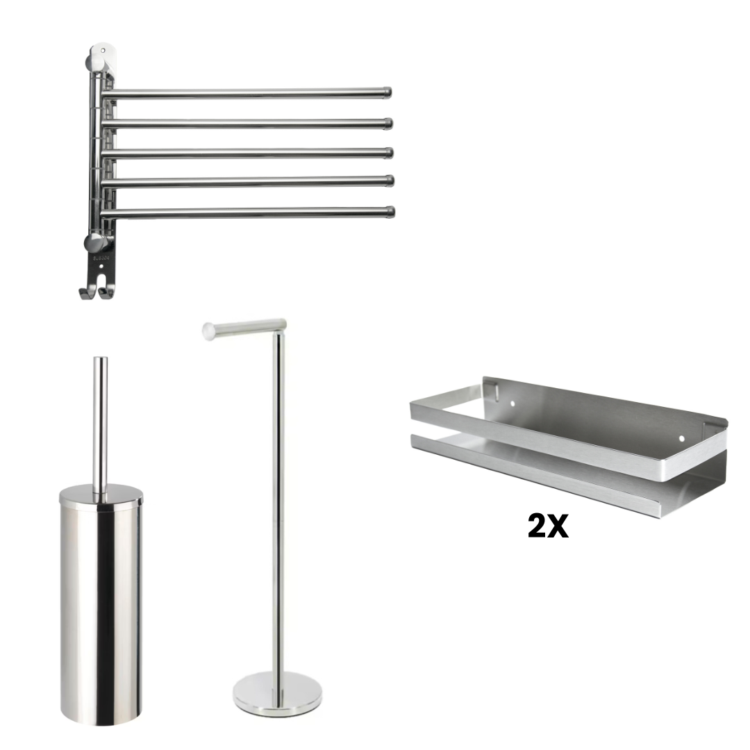 Family Bathroom Set - Silver