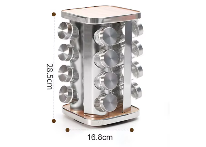 DOESS Spice Rack Lignis - 16 Jars