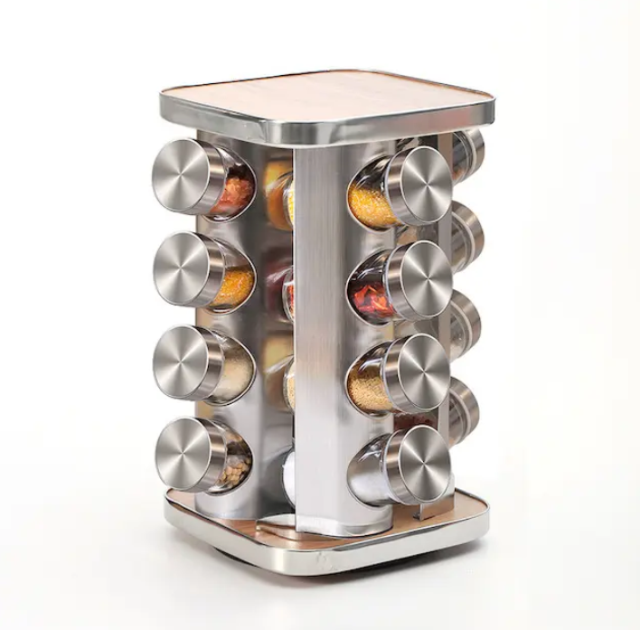 Gewürzregal Lignis – 16 Gewürzgläser