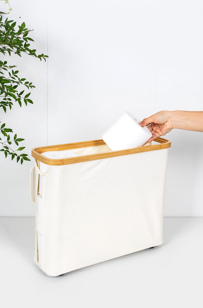 DOESS Toilet Roll Holder Bamboo Vault