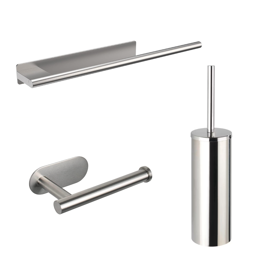 Office Restroom Set - Silver