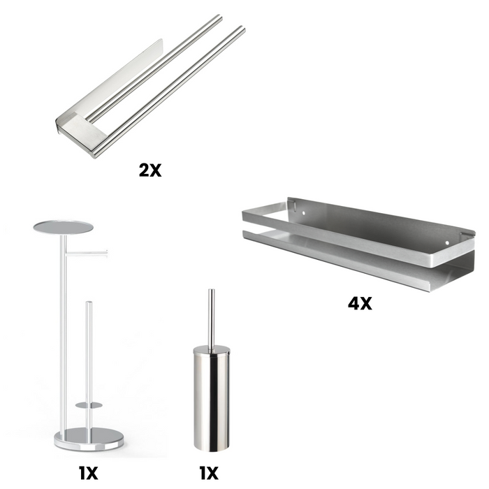 Ultieme Badkamer Organizer Set – Zilver